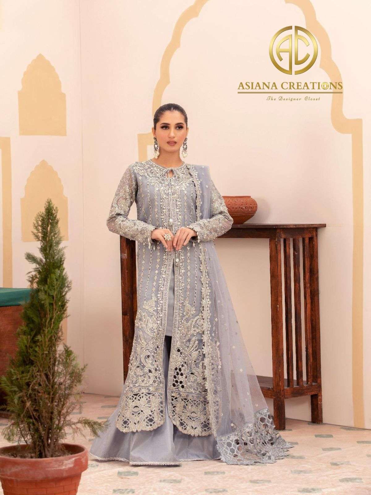 Organza Salwar Suit Sets Pakistani Suit 5- (DF-41)